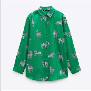Zara zebra print satin effect blouse